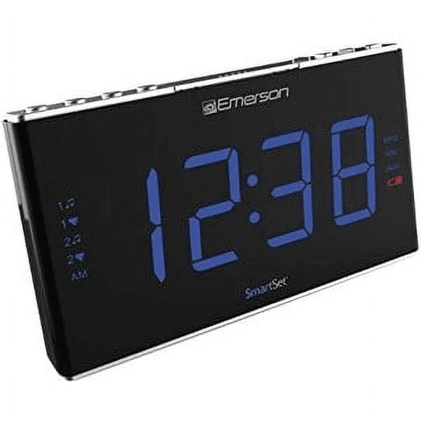 Emerson SmartSet White Noise/Natural Sounds Dual Alarm Clock Radio, 1.8" Blue LED Jumbo Display, ER100105 Emerson SmartSet White Noise/Natural Sounds Dual Alarm Clock Radio, 1.8" Blue LED Jumbo Display, ER100105